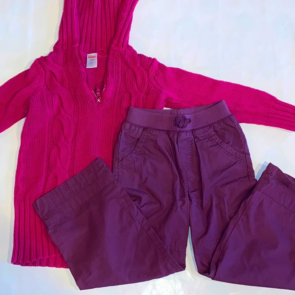 EUC Girl Gymboree Sweater & Carters Cargo Pants